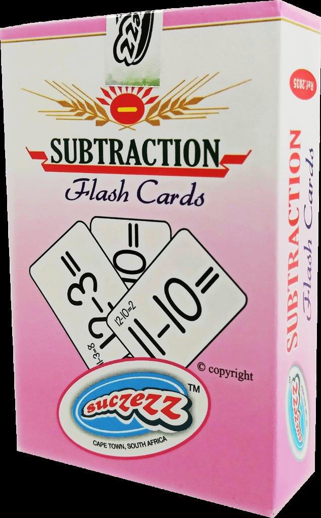 subtraction flash cards