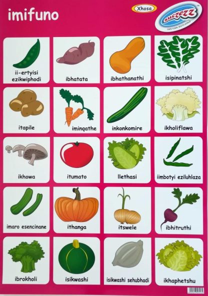 xhosa vegetables poster wall chart