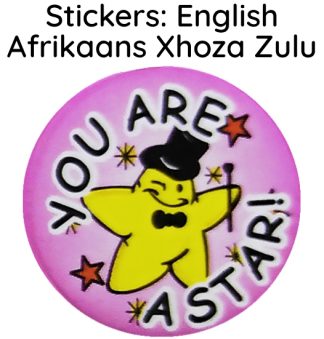 Stickers - English, Afrikaans, Xhosa, Zulu